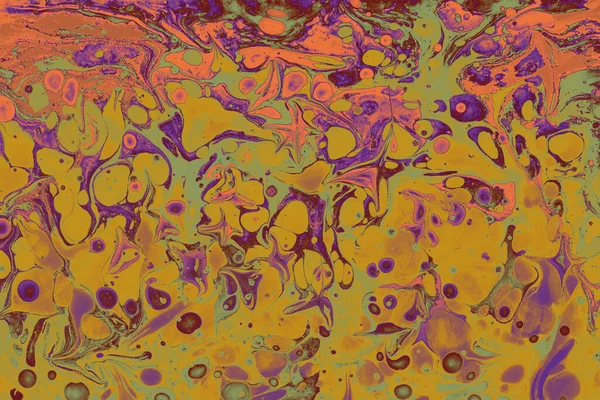 Масляниста Картина Змішаними Фіолетовими Жовтими Кольорами Під Світлом — стокове фото