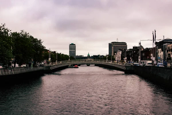 Dublin Rlanda Yarım Peni Köprüsünün Güzel Bir Sahnesi — Stok fotoğraf