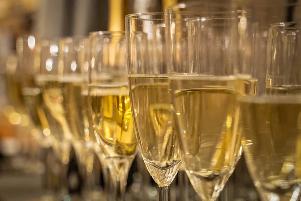 Närbild Glas Champagne Ett Event — Stockfoto