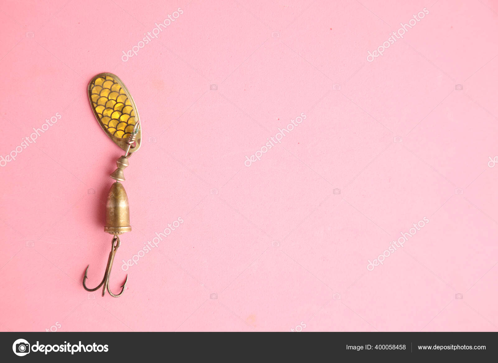 Closeup Shot Fishing Lure Isolated Pink Background Stock Photo by  ©Wirestock 400058458