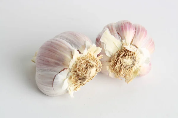 Closeup Shot Garlic White Surface — Stock Photo, Image