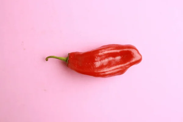 Fresh Red Pepper Pink Background — Stock Photo, Image