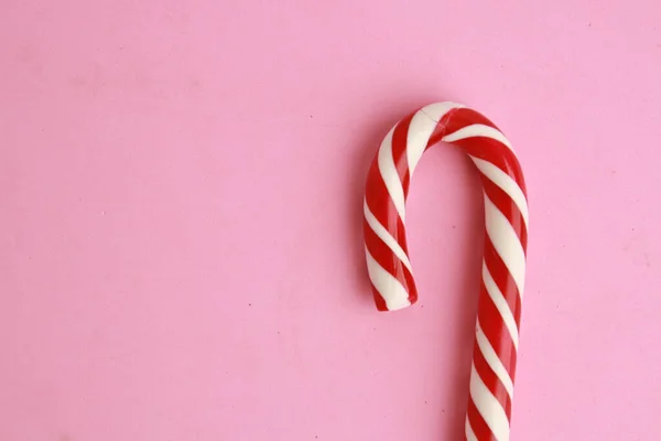 High Angle Shot Delicious Candy Stick Isolated Pink Surface — Stock Photo, Image