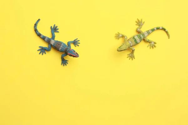 Een Close Shot Van Hagedis Gevormde Rubber Speelgoed Geïsoleerd Een — Stockfoto