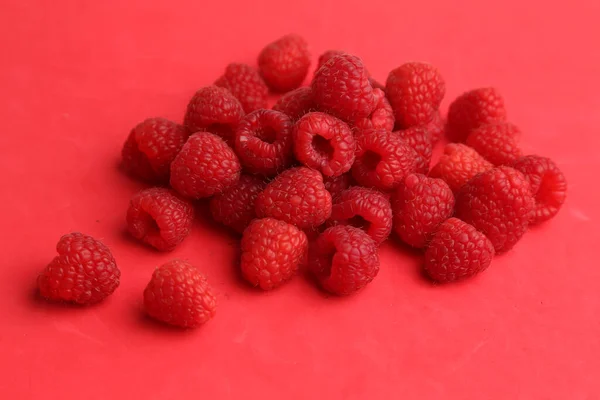 Closeup Shot Raspberries Pink Background — Stock Photo, Image