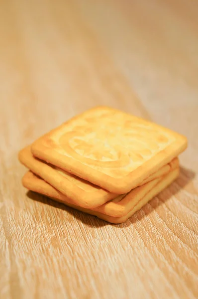 木製のテーブルの上にクッキーのクローズアップショット — ストック写真