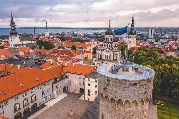 Аэросъемка Красивого Города Таллинна Эстонии — стоковое фото
