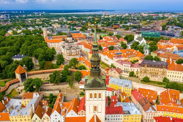 Uno Scatto Aereo Della Bellissima Città Tallinn Estonia — Foto Stock