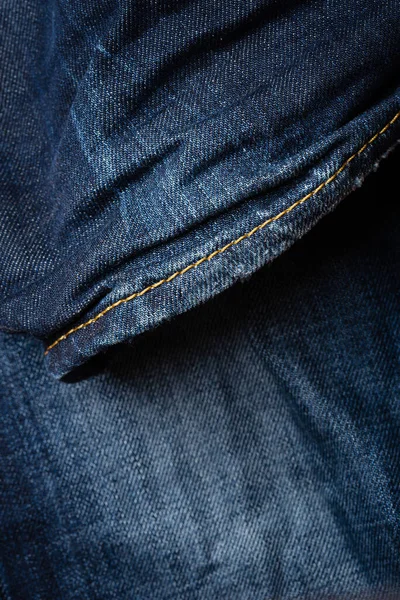 Detail Blue Jeans Texture Folds Free Room Copyspace — Stock Photo, Image
