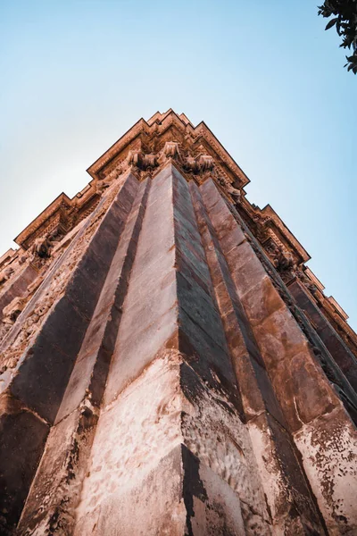 Alacsony Szögű Felvétel Catedral Murcia Murcia Spanyolország — Stock Fotó