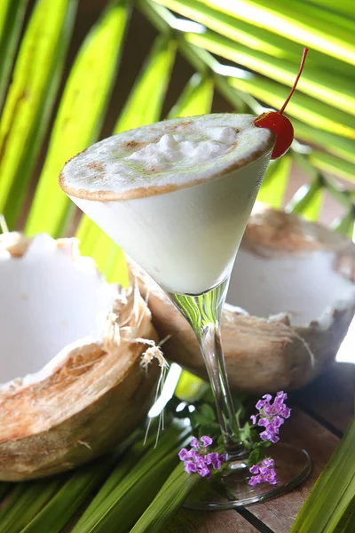 Eine Selektive Fokusaufnahme Von Cocktail Pina Colada — Stockfoto