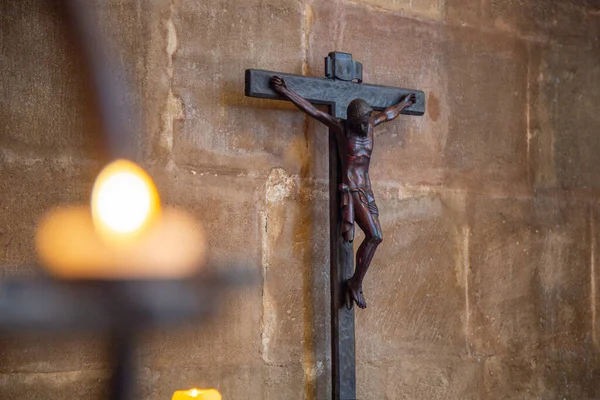 Marburg Allemagne Février 2018 Crucifixion Jésus Intérieur Église Sainte Élisabeth — Photo