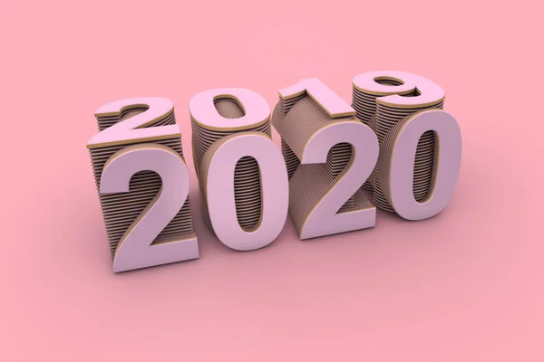 Sebuah Ilustrasi Tahun 2019 Berubah Menjadi Tahun Baru 2020 — Stok Foto