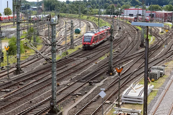 Kiel Németország Aug 2020 Különböző Vonatok Főpályaudvaron Város Központjában Kiel — Stock Fotó