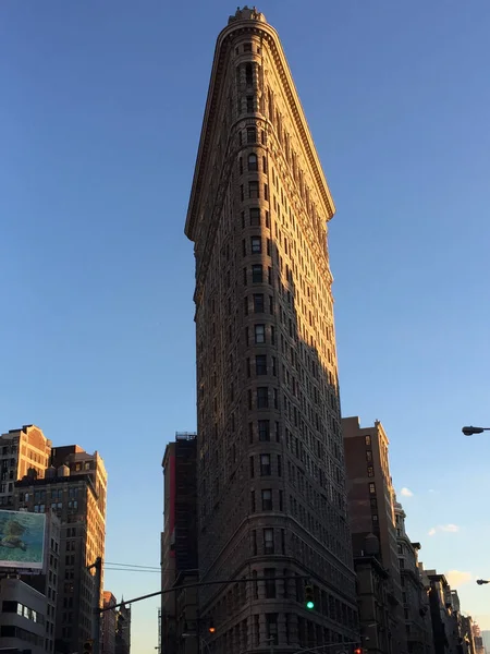 Een Verticaal Shot Van Het Flatiron Building New York City — Stockfoto