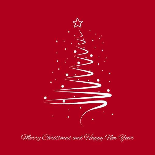 Een Illustratie Van Een Kerstboom Opschrift Vrolijk Kerstfeest Gelukkig Nieuwjaar — Stockfoto