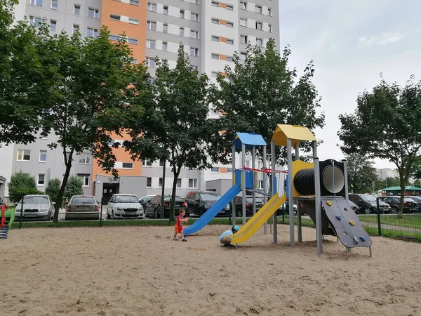 Pozn Polónia Jul 2020 Equipmemt Com Slide Playground Distrito Stare — Fotografia de Stock