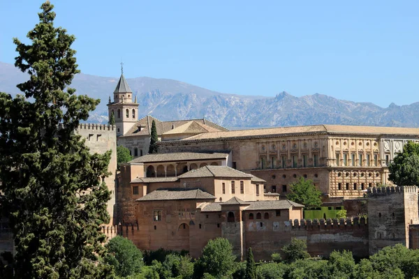 Hermoso Plano Del Palacio Alhambra Granada Andalucía España —  Fotos de Stock