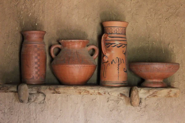 Antigos Vasos Cerâmicos Período Celta Encontrados Numancia Soria Neles Celtas — Fotografia de Stock