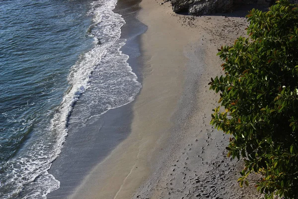 Luftaufnahme Eines Leeren Tropischen Strandes Einem Friedlichen Tag — Stockfoto
