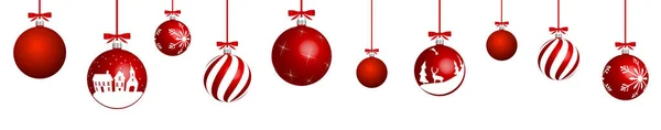 Иллюстрация Различных Красных Рождественских Украшений Белом Фоне — стоковое фото