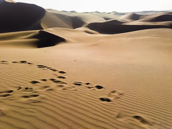 Una Duna Sabbia Con Impronte — Foto Stock