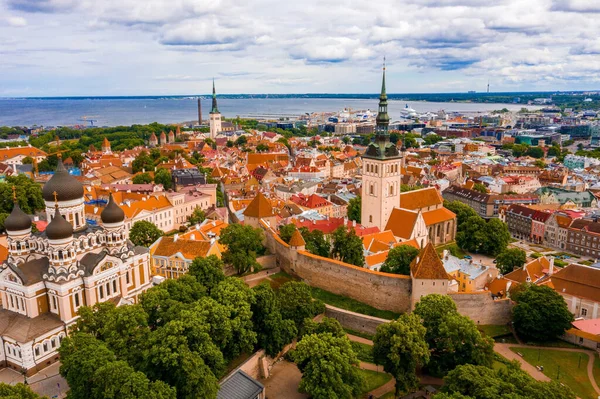 Uno Scatto Aereo Della Bellissima Città Tallinn Estonia — Foto Stock