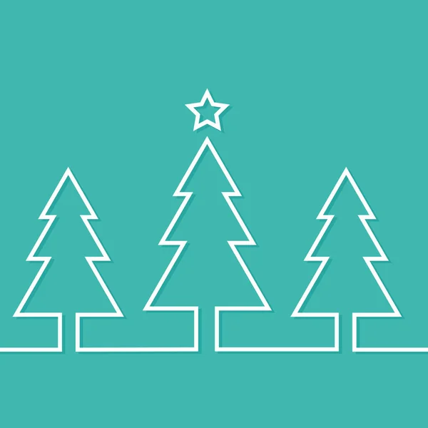 Een Illustratie Van Kerstbomen Een Blauwgroene Achtergrond — Stockfoto