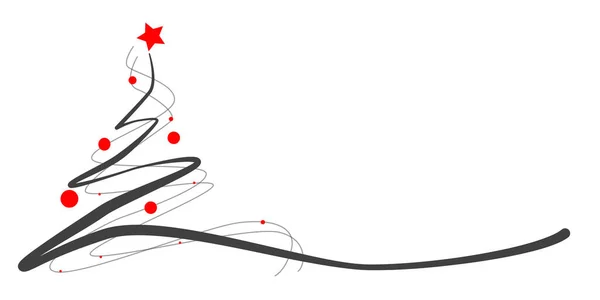 Een Illustratie Van Een Kerstboom Decoratie Met Rode Ornamenten Een — Stockfoto