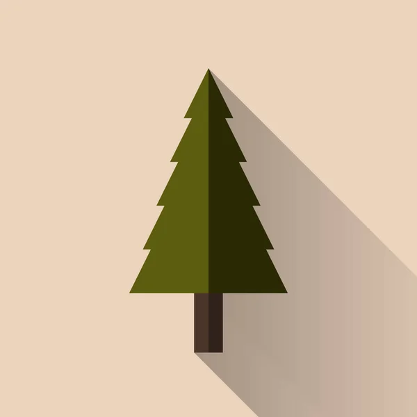 Цифрова Ілюстрація Простого Соснового Дерева Тіні Бежевому Фоні — стокове фото