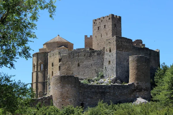 Zamek Loarre Romański Zamek Położony Loarre Huesca Aragon Hiszpania — Zdjęcie stockowe