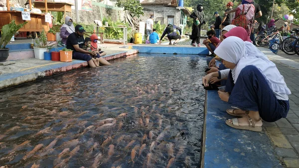 Yogyakarta Indonesia Jul 2020 Bendung Lepen 새로운 명소이자 카르타 Mrican — 스톡 사진