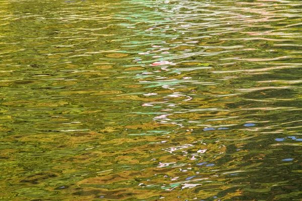 Eine Nahaufnahme Von Kleinen Wellen Einem Grünen Teich — Stockfoto