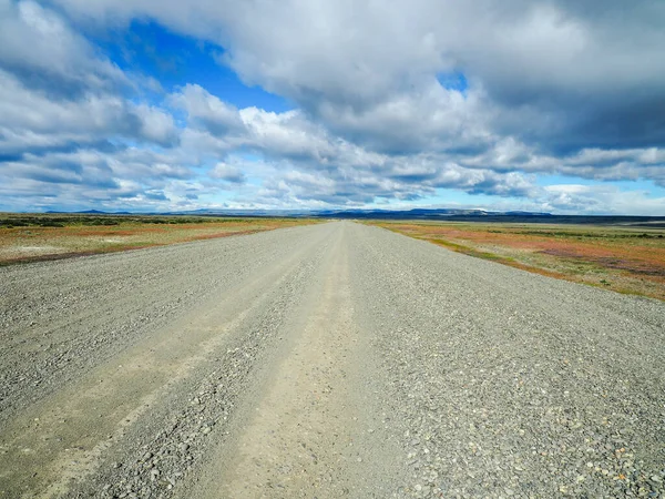 Dusty Dirt Road Plains Cloudy Sky — Stock Photo, Image