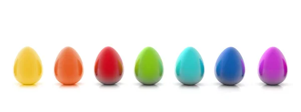 Simple Illustration Colorful Easter Eggs White Background — Stock Photo, Image
