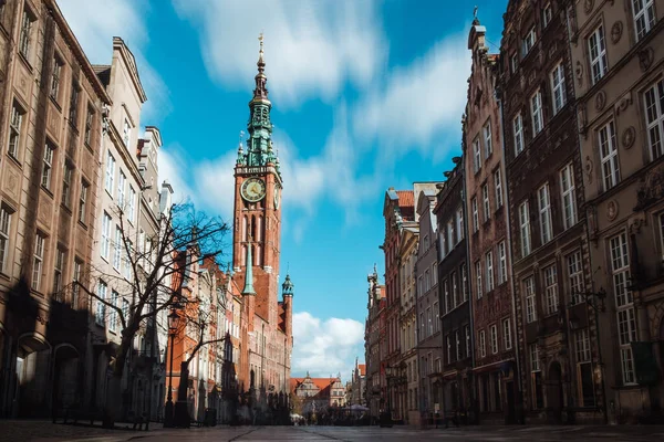Uma Bela Paisagem Cidade Velha Noite Gdansk Polônia — Fotografia de Stock