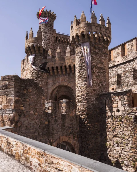 Fachada Castelo Templário Ponferrada Espanha — Fotografia de Stock
