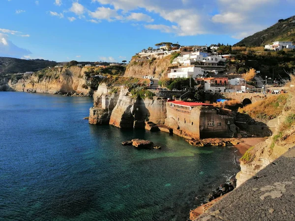 Vislumbre Porto Marítimo Ilha Ischia Golfo Nápoles Itália — Fotografia de Stock