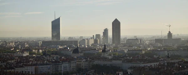 Sabah Panoramik Fotoğrafı Fourviere Hill Den Çekildi Lyon Binalarını Gösteriyor — Stok fotoğraf
