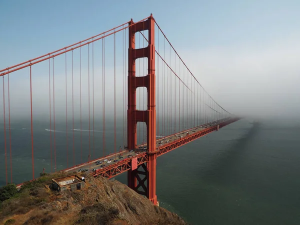 Чудовий Знімок Моста Золоті Ворота Сан Франциско Туманний День — стокове фото