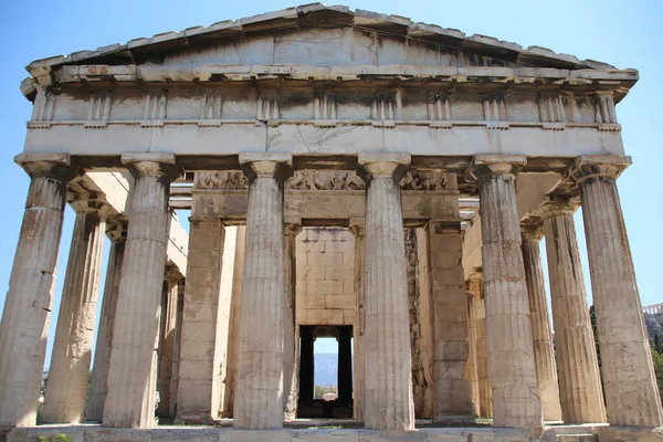 Руины Храма Гефеста Древней Агоре Афинской Греция — стоковое фото