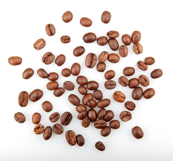 Top View Roasted Coffee Beans White Surface — Stock Photo, Image