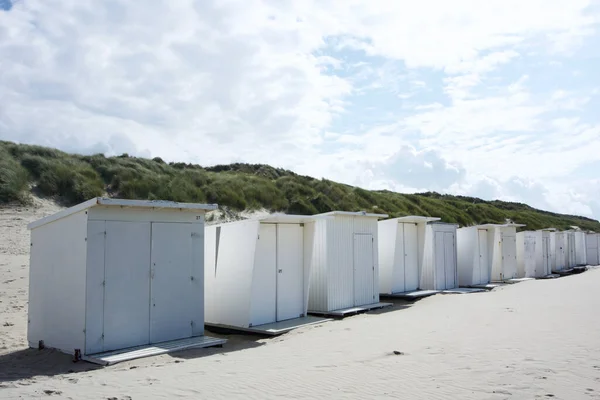 Cabanas Praia Brancas Uma Praia Areia Branca — Fotografia de Stock