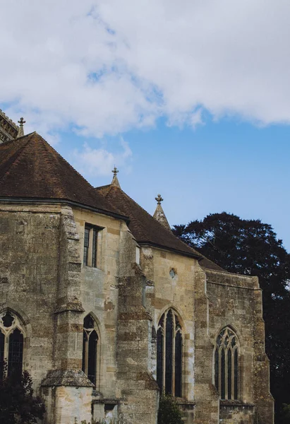 Gloucestershire United Kingdom Jul 2020 Historic Tewkesbury Abbey Sunshine Gloucestershire – stockfoto