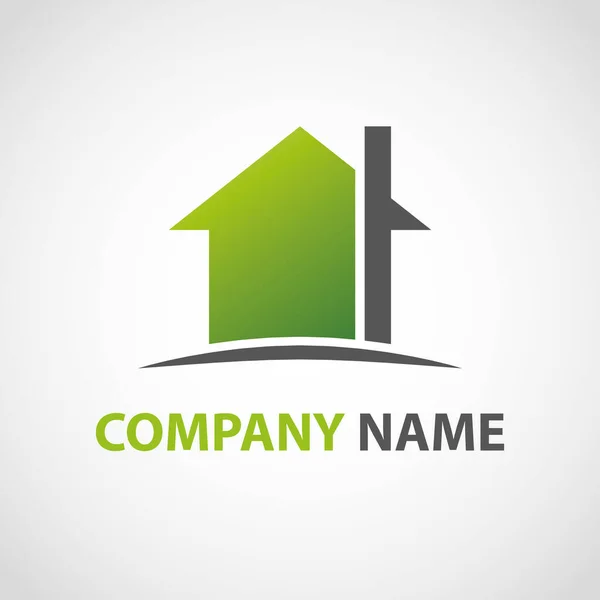 Uma Ilustração Edifício Verde Para Logotipos Empresa Isolados Fundo Branco — Fotografia de Stock