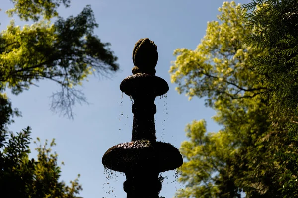 Egy Közeli Kép Egy Szökőkútról Parkban — Stock Fotó