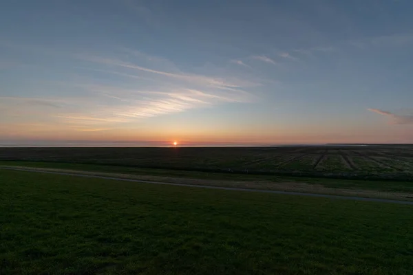 Una Splendida Vista Sul Campo Mare Durante Tramonto — Foto Stock