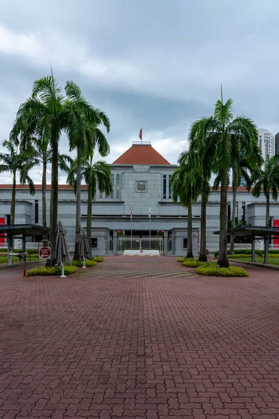 Singapur Singapur 2020 Vista Tarde Entrada Principal Del Parlamento Singapur —  Fotos de Stock