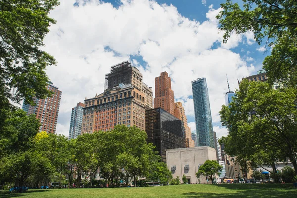 Eine Flache Aufnahme Von Gebäuden New York City — Stockfoto
