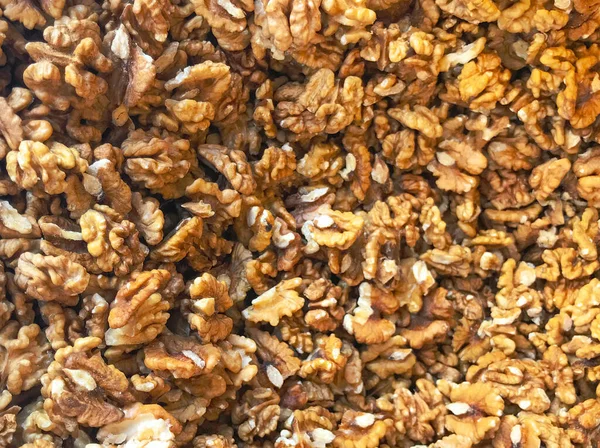 Top View Cracked Delicious Walnuts — Stock Photo, Image